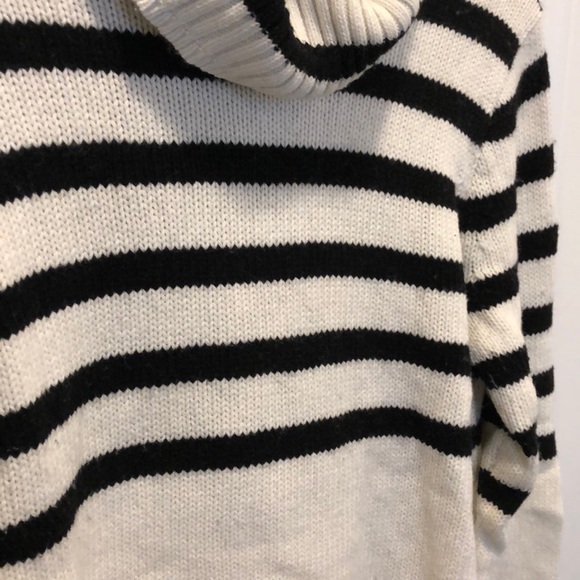 J. Crew turtle neck sweater with black strips - Picture 2 of 3